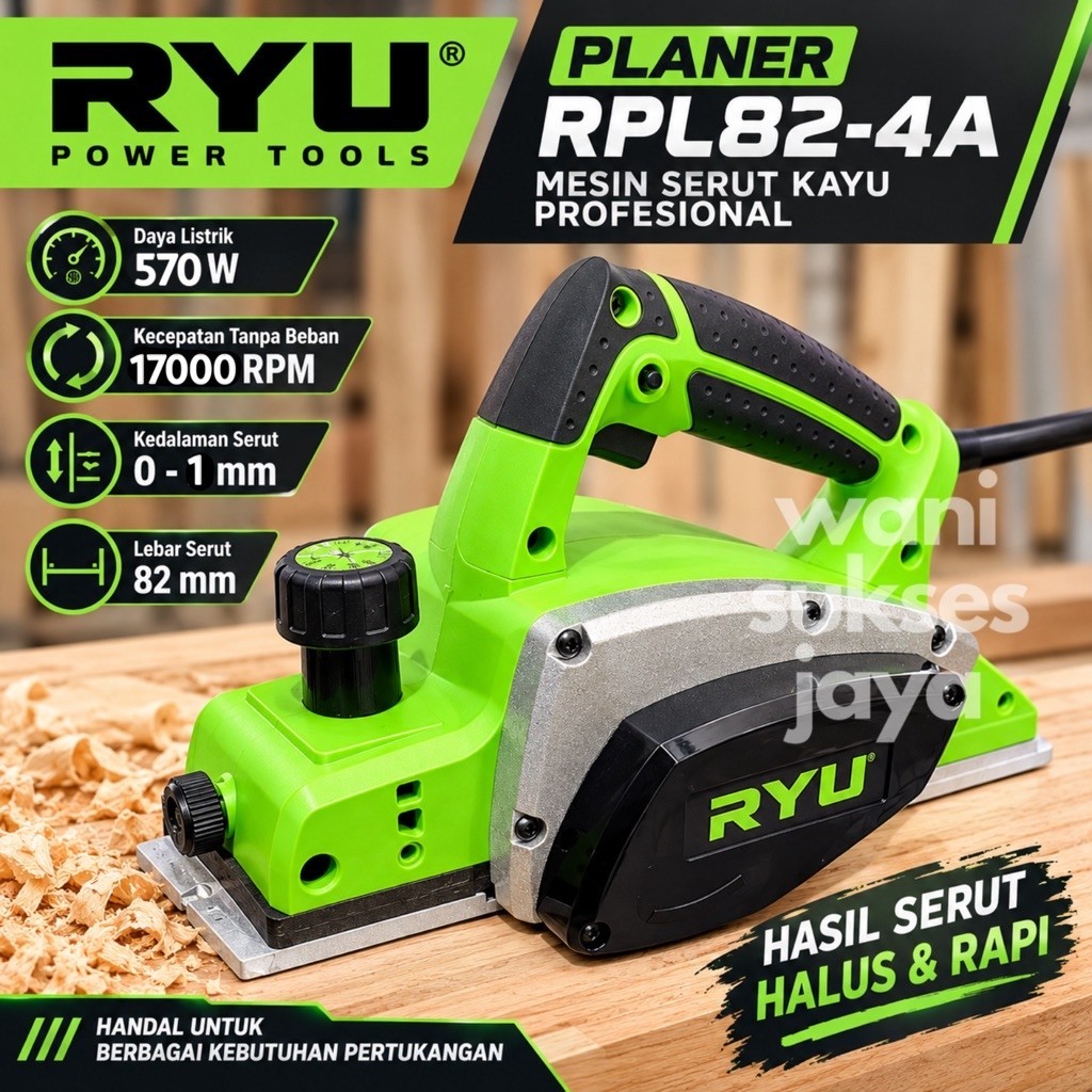 Mesin Pasah Planner Ryu RPL 82-4 / Ketam Serut Kayu / RPL82 4 / Mesin Serut Ryu 17000 RPM / Pasah Ka