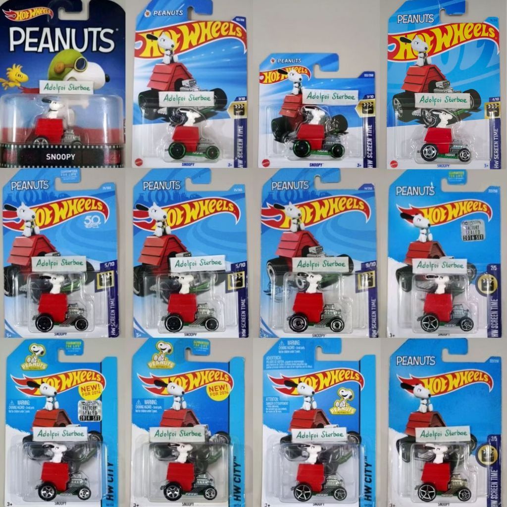 hotwheels hot wheels snoopy snopy factory sealed akta hw city hw screen time peanuts by schulz edisi