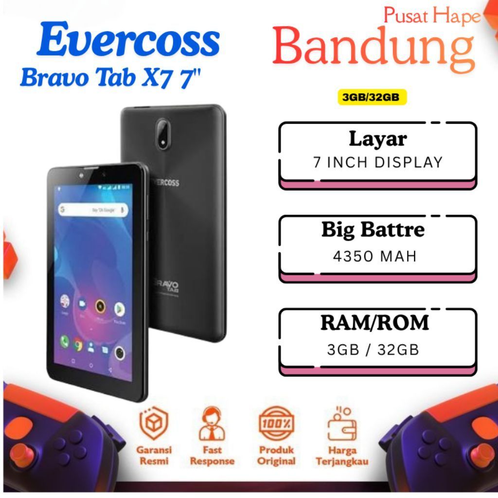 Evercoss Bravo X7 Android 4G Tablet 7" 3GB/32GB Garansi Resmi