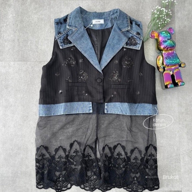 atasan vest blazer,merk vivorie