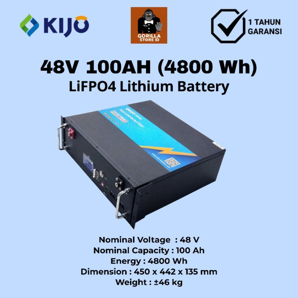 Baterai Aki Lithium KIJO 48V 100AH Rack Mount