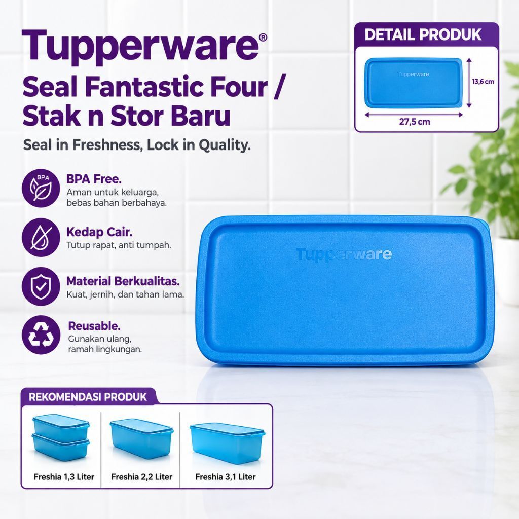 BARU Tutup Stak n Stor / Fantastic Four / Freshia Tupperware