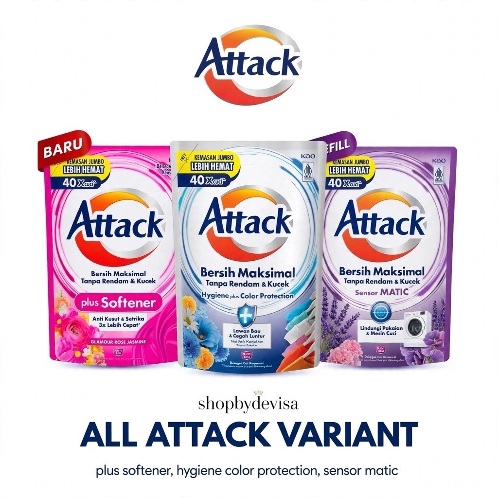 ATTACK Detergen Liquid 1200ml Sensor Matic / ATTACK Detergen Liquid 1200ml Plus Softener / ATTACK De
