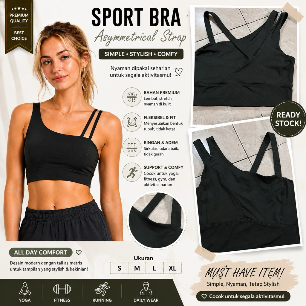 BRA GYM RUNNING GRADE A SPORT HIJAU ANKO BRANDED NEW