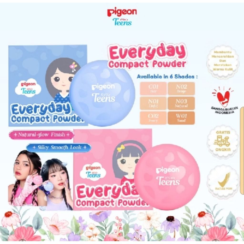 PIGEON TEENS Compact Powder - Natural Sand Beige Ivory