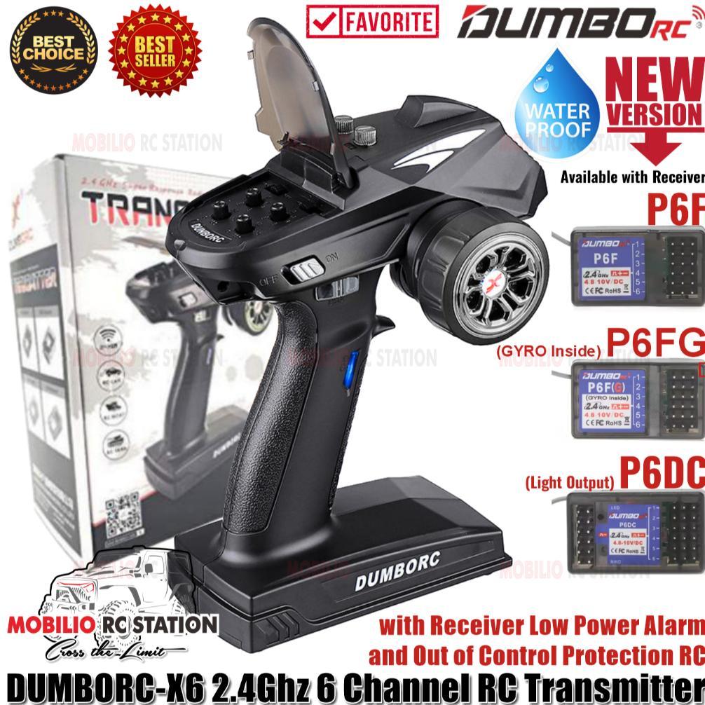 DUMBORC X6 2.4GHZ 6 CHANNEL RC TRANSMITTER WITH RECEIVER X6F OR X6FG