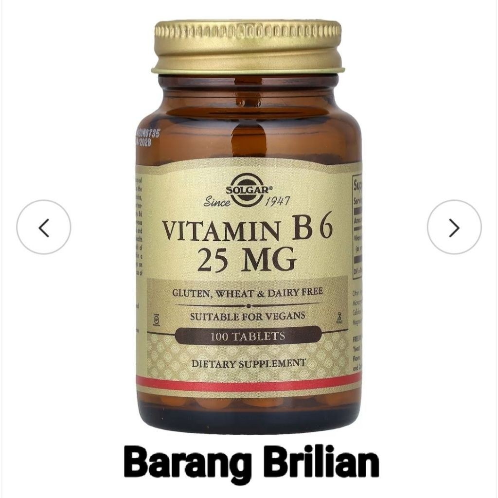 Solgar Vitamin B6 25 mg 100 Tablets