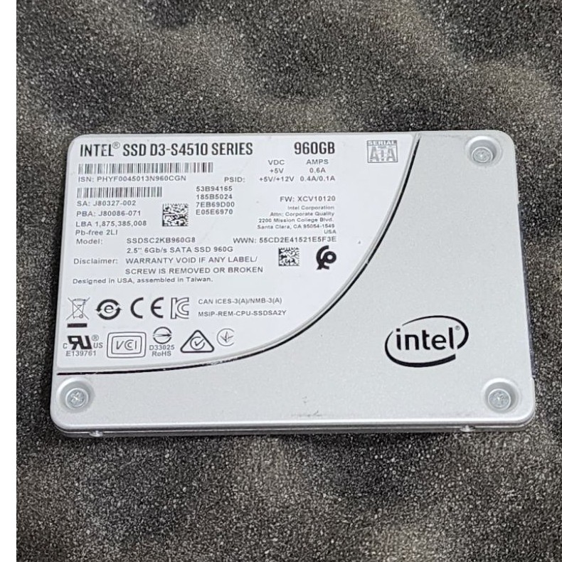 Intel SSD D3-S4510 Series 960GB sata 2.5inch