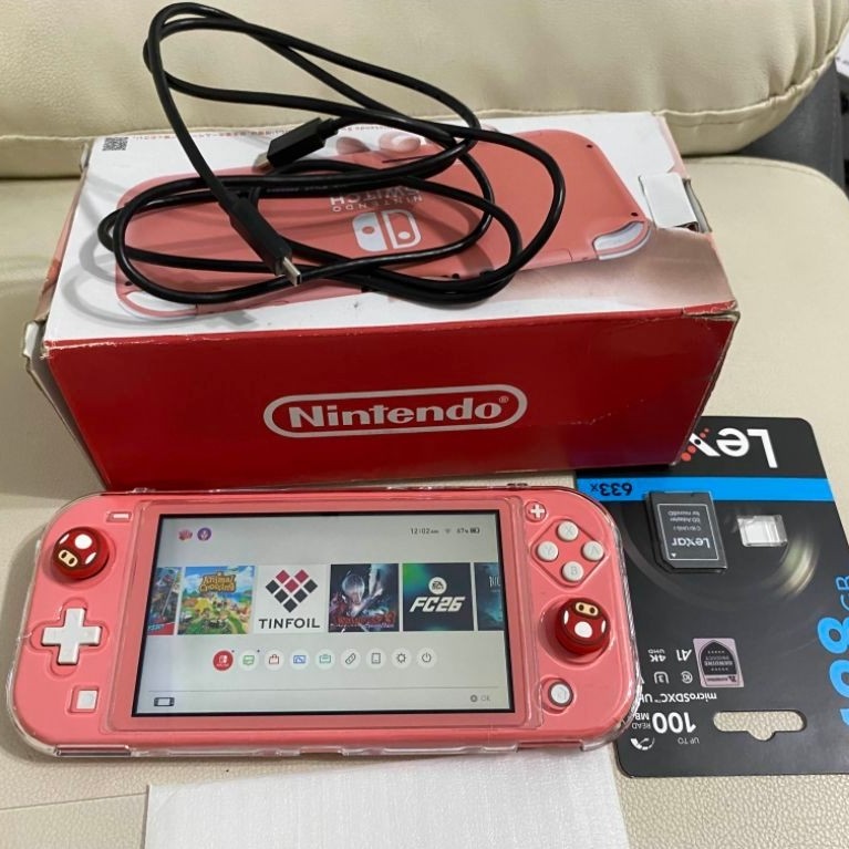 Nintendo Switch Lite OFW & CFW, Coral Pink 128GB Second Version