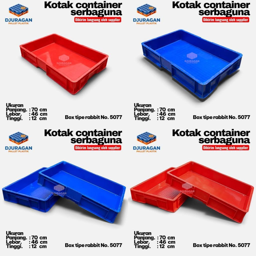 Kontainer Industri Rabbit 5077 - Plastik Kokoh, Serbaguna, dan Rapat