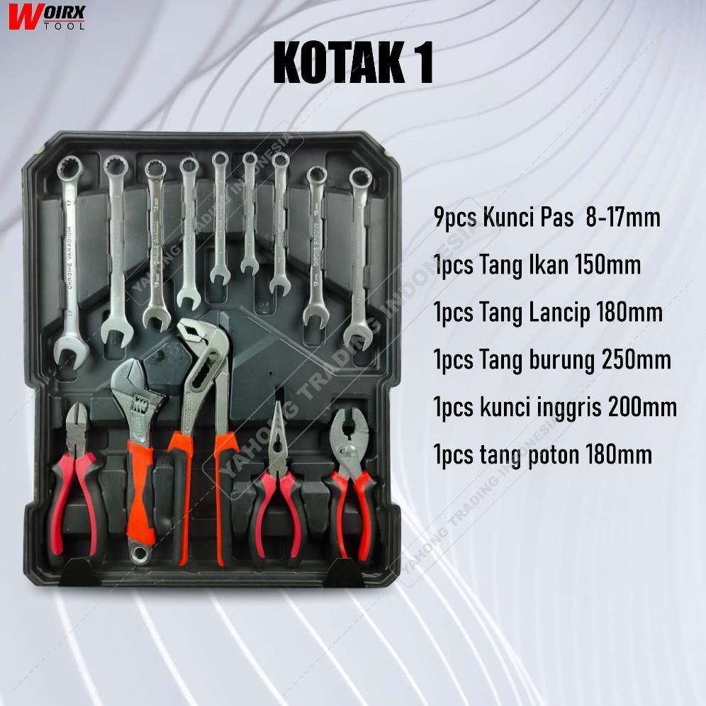 Kunci Sok 187 Pcs Sock Sok Set Perkakas Pertukangan 187 Pcs Socket Tool Kit WOIRX TOOL