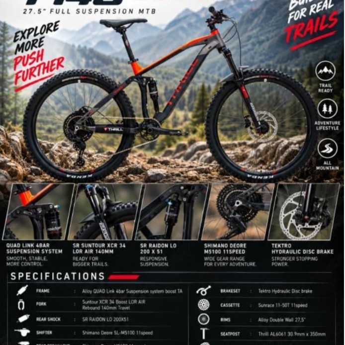 sepeda mtb Thrill Fervent Elit 140