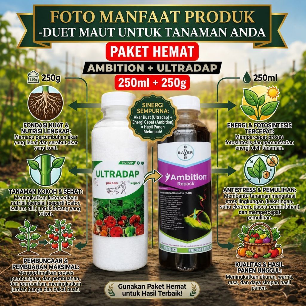 Paket Hemat Bayer Ambition + Ultradap Pupuk Tani 250ml + 250g untuk Tanaman