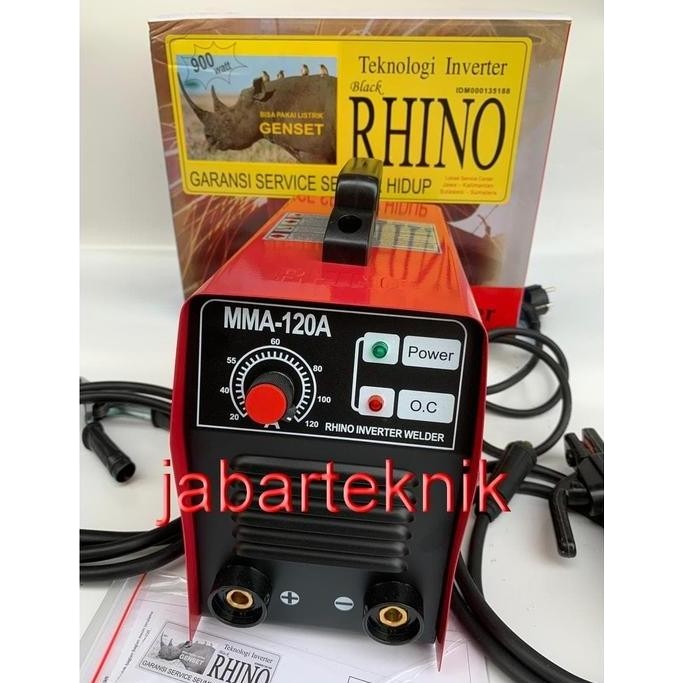 MESIN LAS INVERTER RHINO MMA 120 IGBT TRAFO LAS INVERTER MERAH 900 WATT