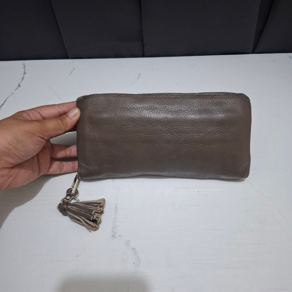 Beaure Dompet Panjang Kulit Asli in Taupe