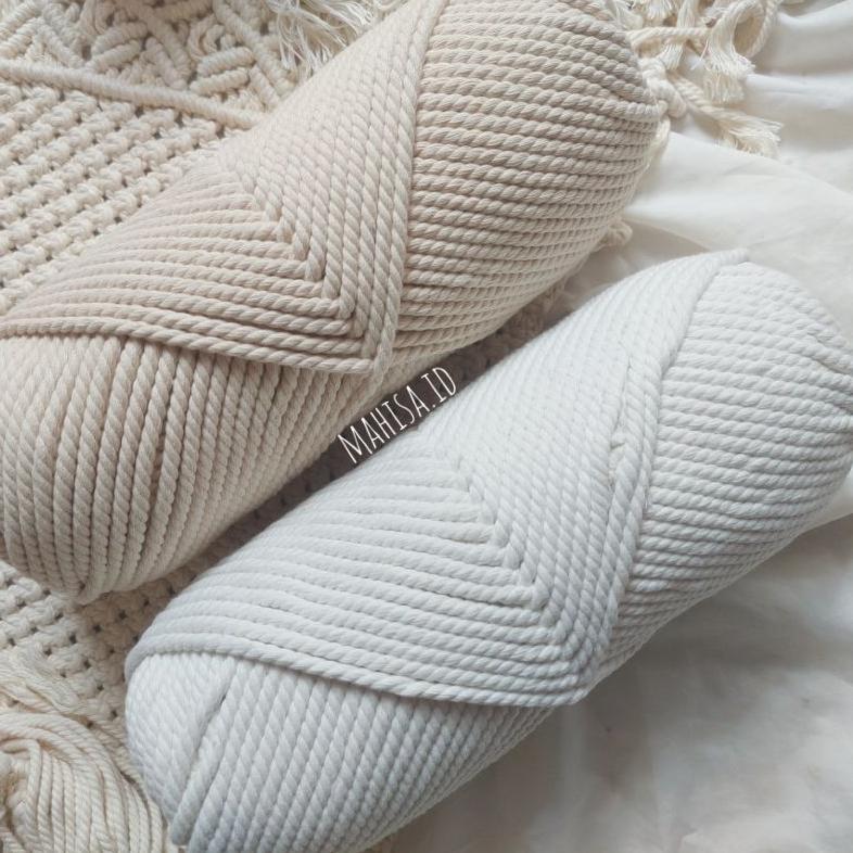 Tali Katun Macrame | Benang Tali Macrame Grade A, Tali Katun Super 6mm & 8mm 1KG Diskon