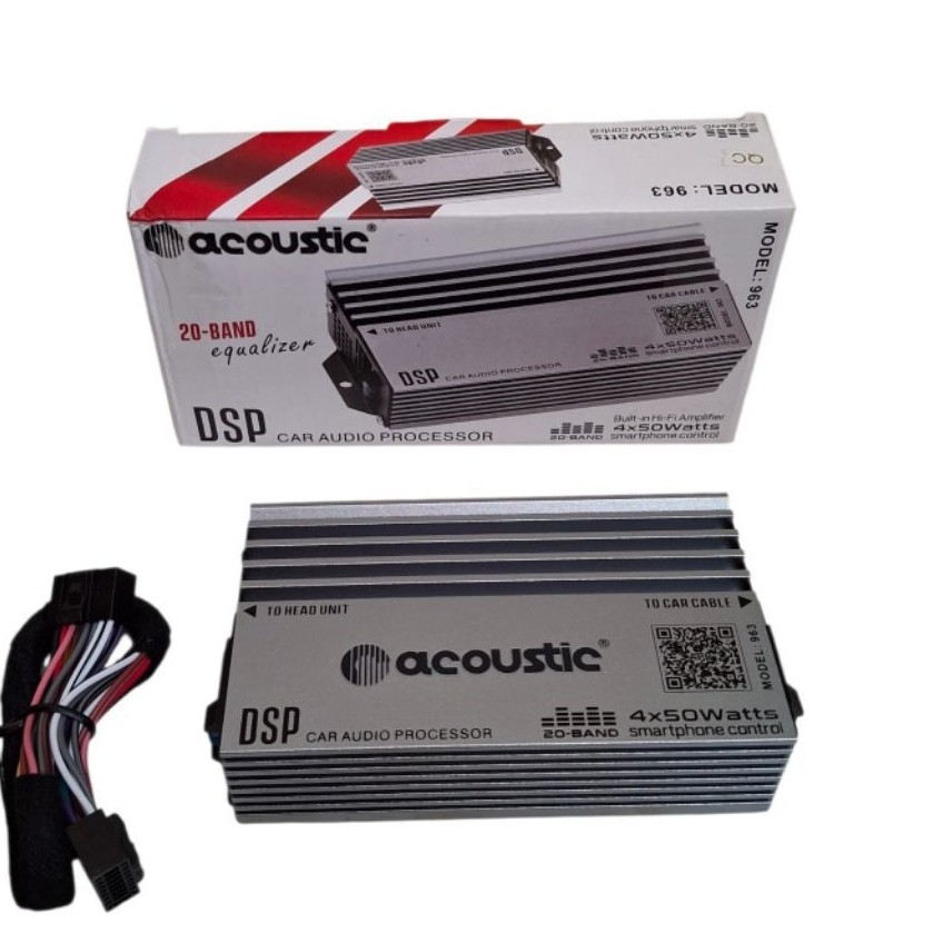 Power booster acoustic 963 dsp car audio processor built in hi-fi amplifier with smartphone control