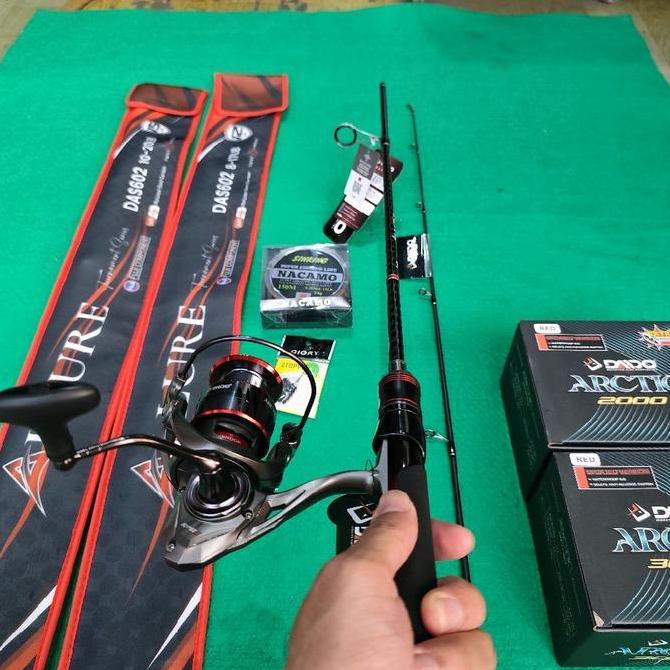 Joran pancing satu set buat galatama galapung daido allure reel daido artic waterproof 8.0