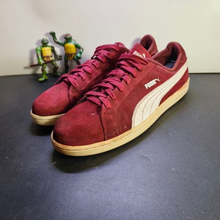 sepatu puma suede merah second size 45