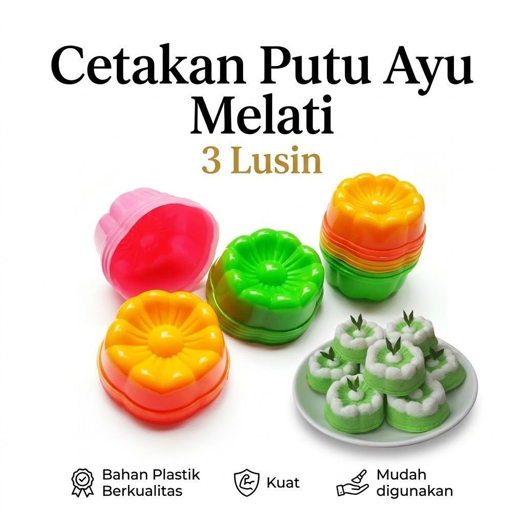 3 Lusin Cetakan Putu Ayu Melati. Cetakan Kue Putu/Bolu/Jelly.