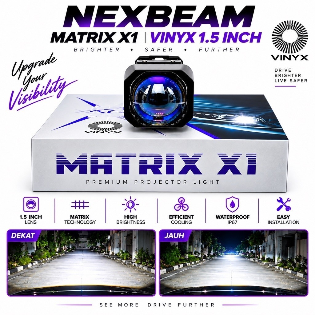 BILED MATRIX X1 VINYX MINI BILED 1.5 INCH VINYX LENSA PURPLE PREMIUM