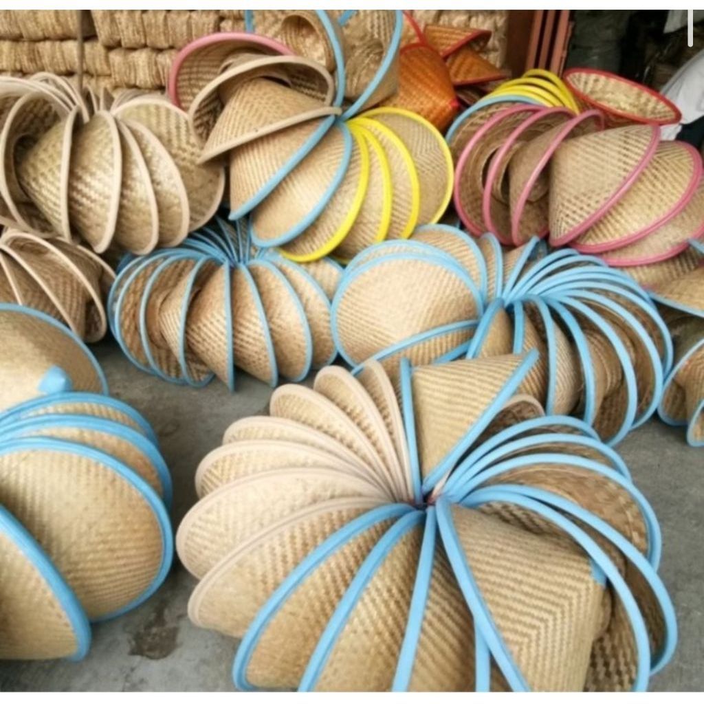 Caping Bambu Dewasa Warna/ Topi Caping Petani Dewasa/ Topi Petani Bambu Dewasa