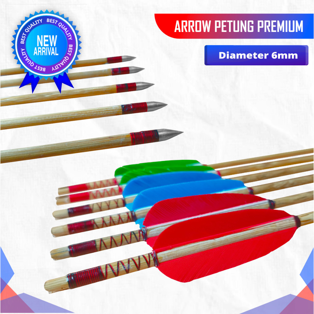 Arrow Bambu Petung Premium 6mm Vanes Bulu Kalkun