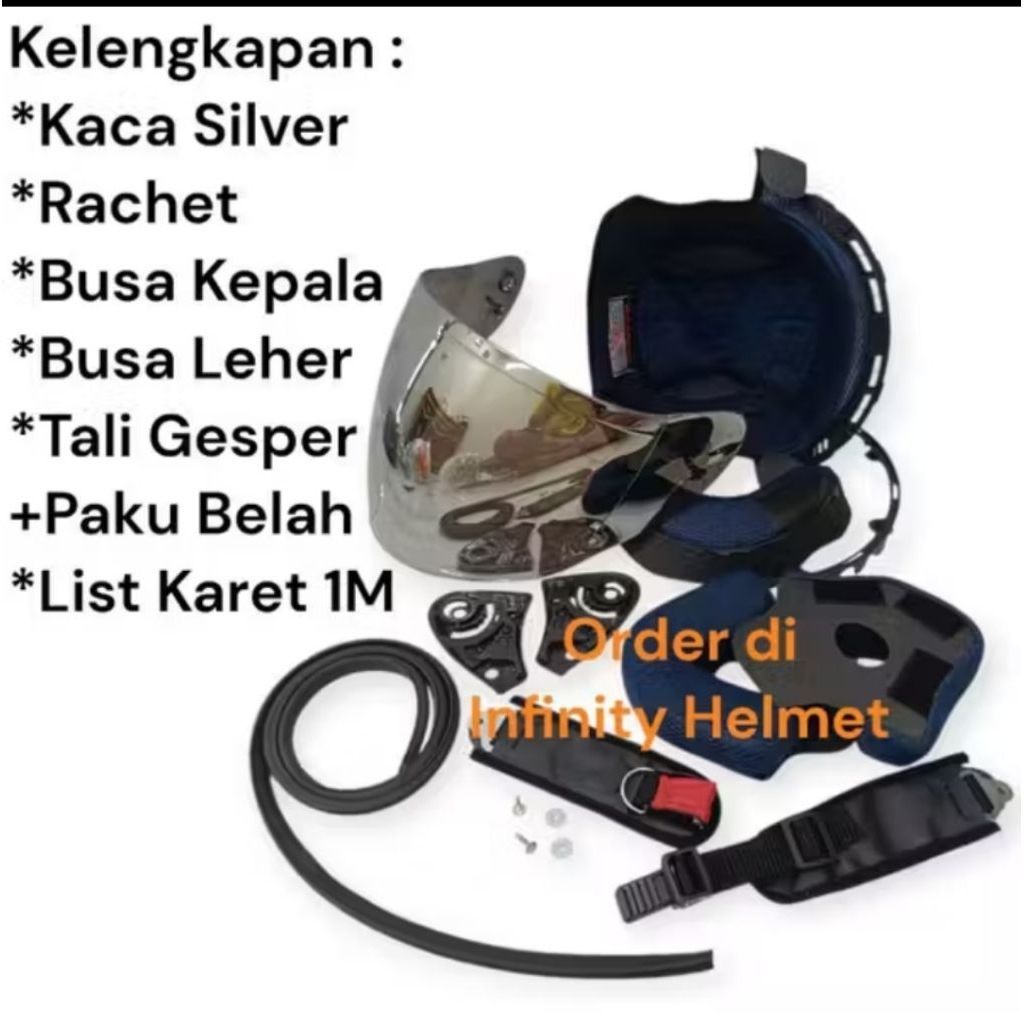 busa helm ink cetro / busa helm ink retro mudel centro plus tali helm + kaca helm ink Centro dan kar