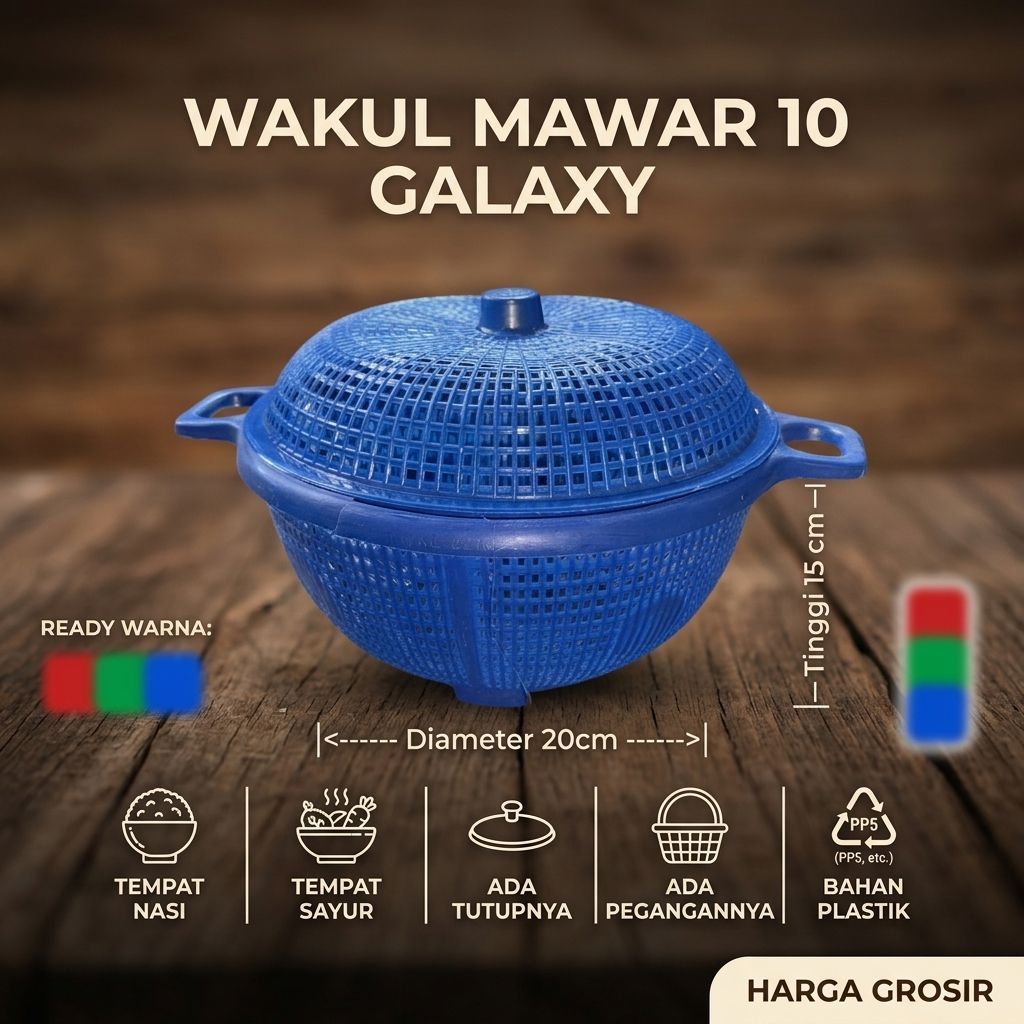 Wakul nasi plus tutup mawar 10 super plastik buat berkatan grosir