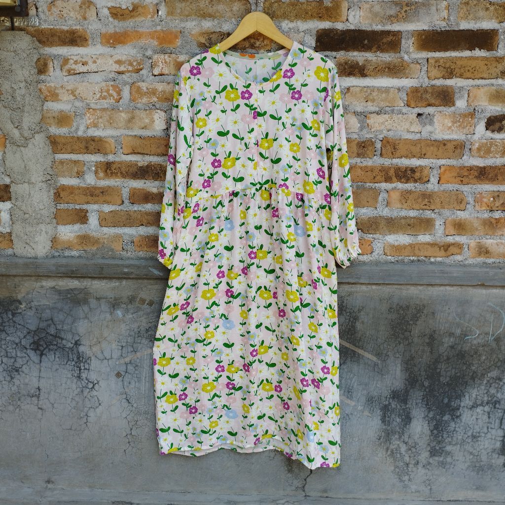 Tunik Rayon jumbo motif bunga homemade