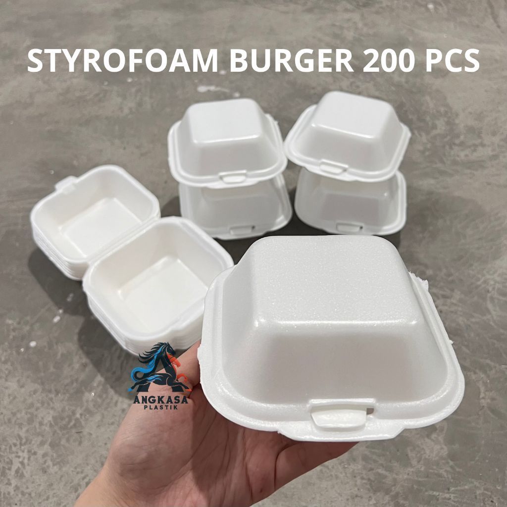 (200 PCS) Styrofoam Burger 200pcs BISA KIRIM LUAR KOTA / Sterofoam Burger / Kotak Burger / Sterofoam