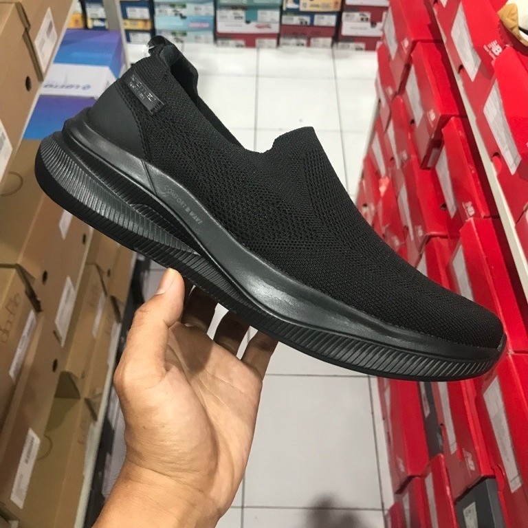 BIG SALE SEPATU SLIP ON SPOTEC DANN FULL BLACK HITAM ORIGINAL SEPATU PRIA/SEKOLAH/RUNNING/LARI/SNEAK