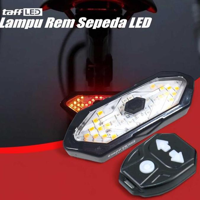 Promo TaffLED Lampu Rem dan Sein Sepeda LED 900mAh Rechargeable dengan Remote Control FY-1820 - Lamp