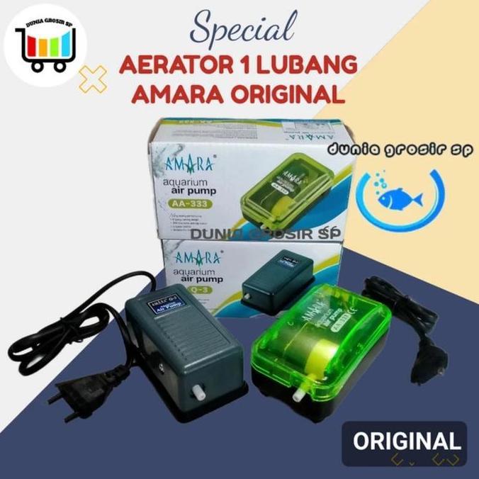 AMARA AERATOR 1 OUTPUT AIR PUMP MESIN GELEMBUNG AQUARIUM KOLAM IKAN