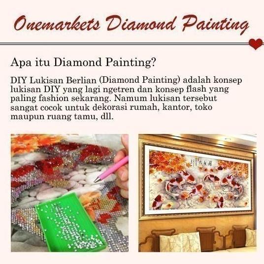 Ready DIY Diamond Painting Full. Ikan koi taman bunga 15060 cm D619B