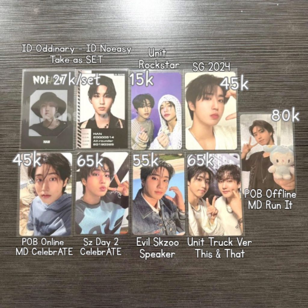 [BACA DESKRIPSI] Photocard Official Stray Kids Han Jisung [THIS & THAT, NOEASY, ODDINARY, DOMINATE C
