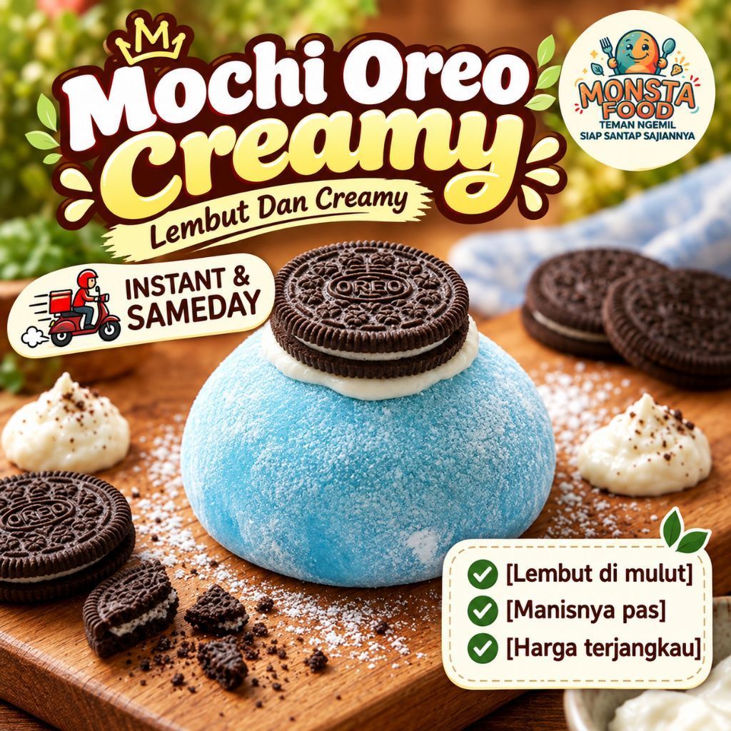 Mochi Oreo Creamy – Mochi Lembut, Kenyal & Creamy | Camilan Oreo Kekinian | Instan & Sameday