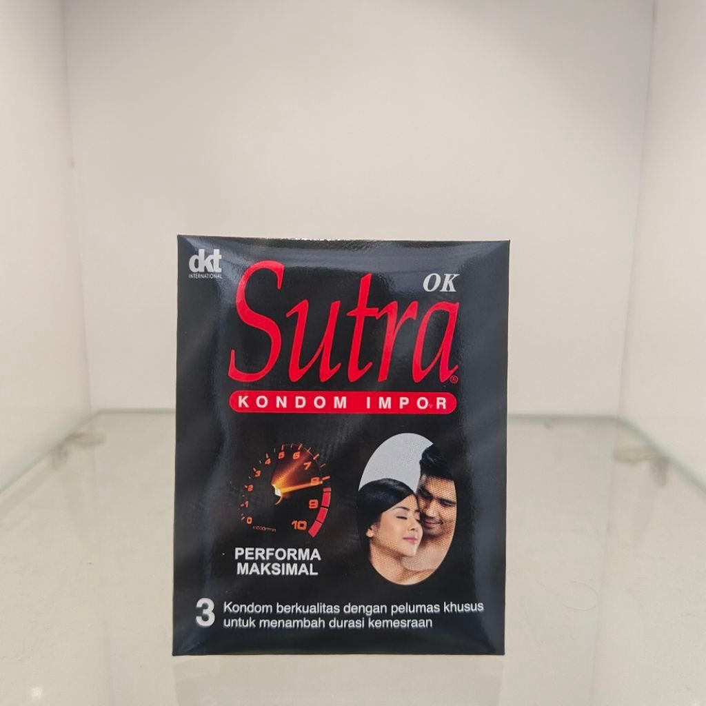Kondom Sutra OK Hitam 3 Pcs - Pelumas Tahan Lama, Sensasi Alami, Super Tipis