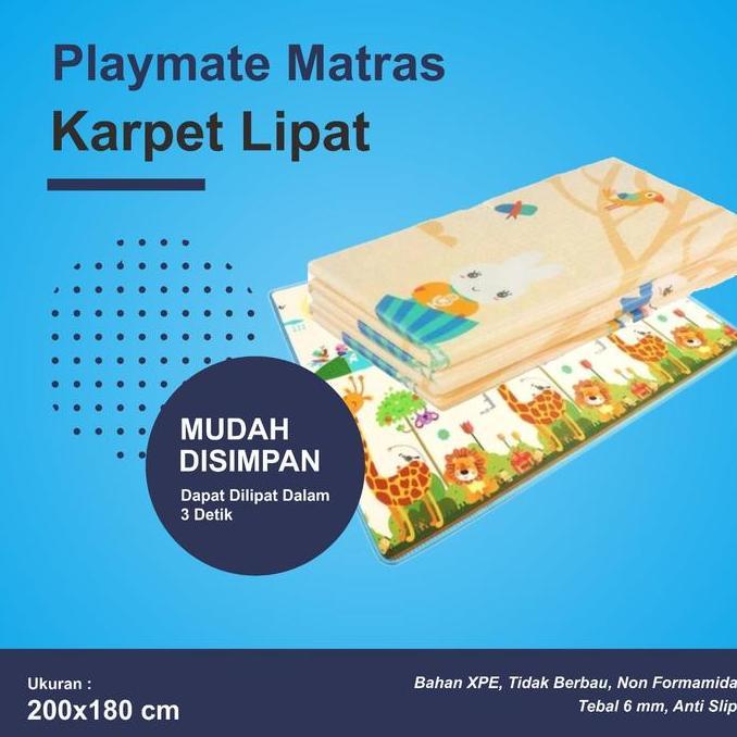 Playmat Karpet Lipat Bayi Karakter Ukuran 180x200