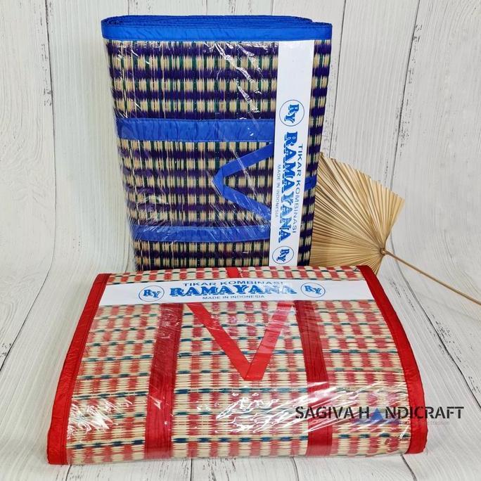 Tikar Lipat Piknik Tenun Mendong Tebal Kualitas Super Tradisional Benang Pasung