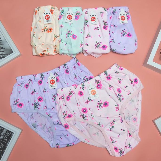 Pilihan - Maru Catalog | 6 Pcs & 12 Pcs Celana Dalam Wanita Lusinan Jumbo Bumil Motif Bunga Polkadot