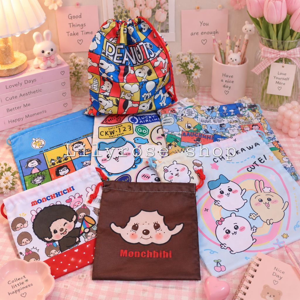 Pouch serut serbaguna TLL93803 CHIIKAWA SNOOPY MONCHHICHI