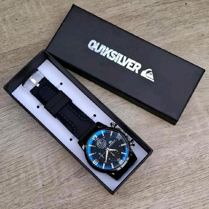 DA39 - Free Gelang  Jam Tangan Kasual Analog Pria Tali Rubber Chrono Variasi Body Bulat Stainless St