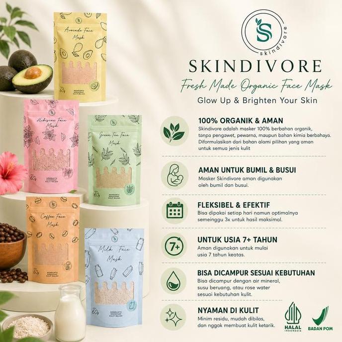 Korr- [Khusus ] Masker Organik Skindivore Fullsize 60Gr | Bpom