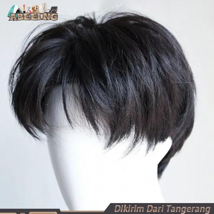 Rambut Wig Pria Pendek | Wig Pendek Pria | Rambut Palsu Cowok Keren