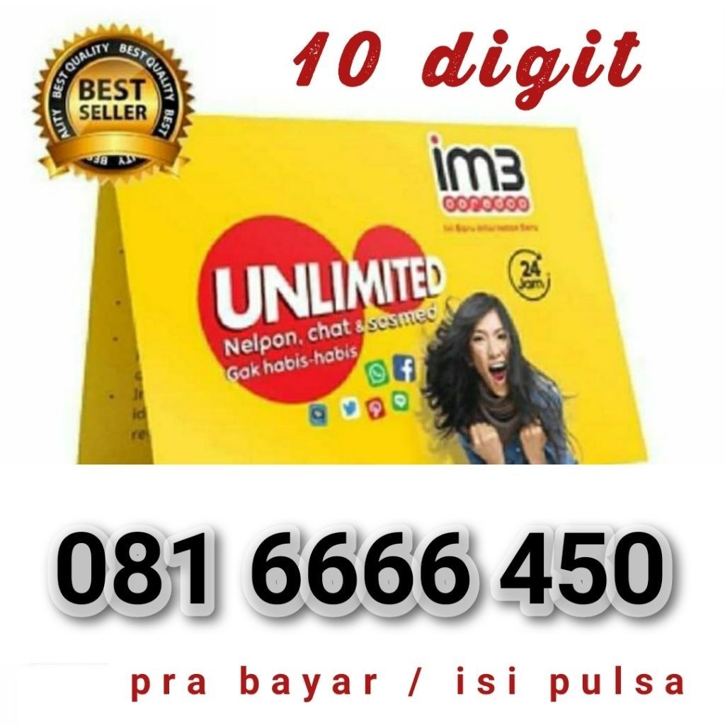 Nomor cantik im3 nomor 10angka nomor 6666 10digit langka