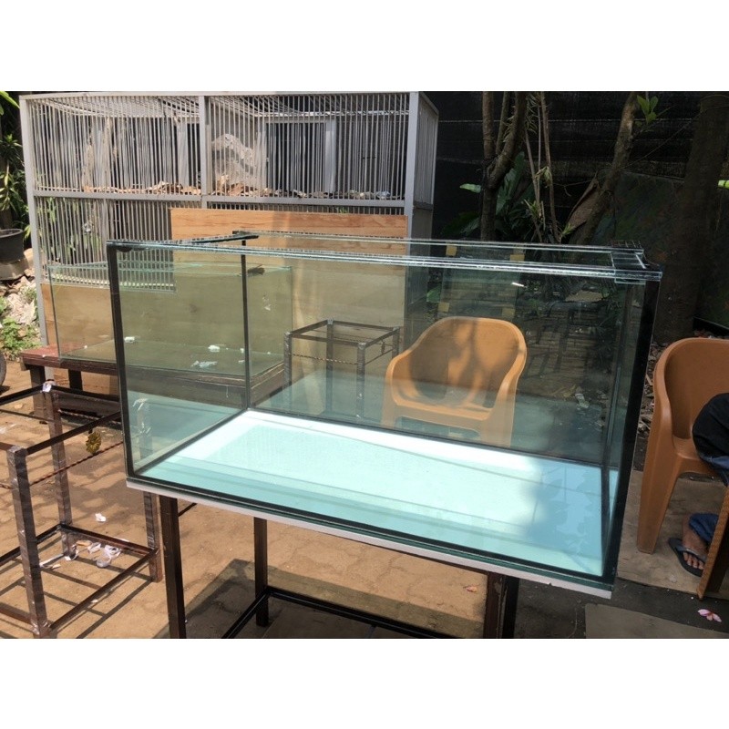 AQUARIUM KACA 100x50x50cm 10mm FULL LEM HITAM