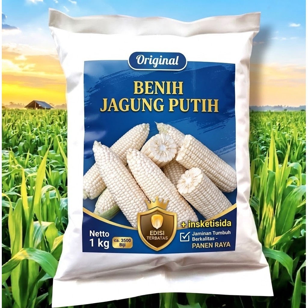 TERLARIS Benih Jagung PUTIH PELET PULEN 1 KG