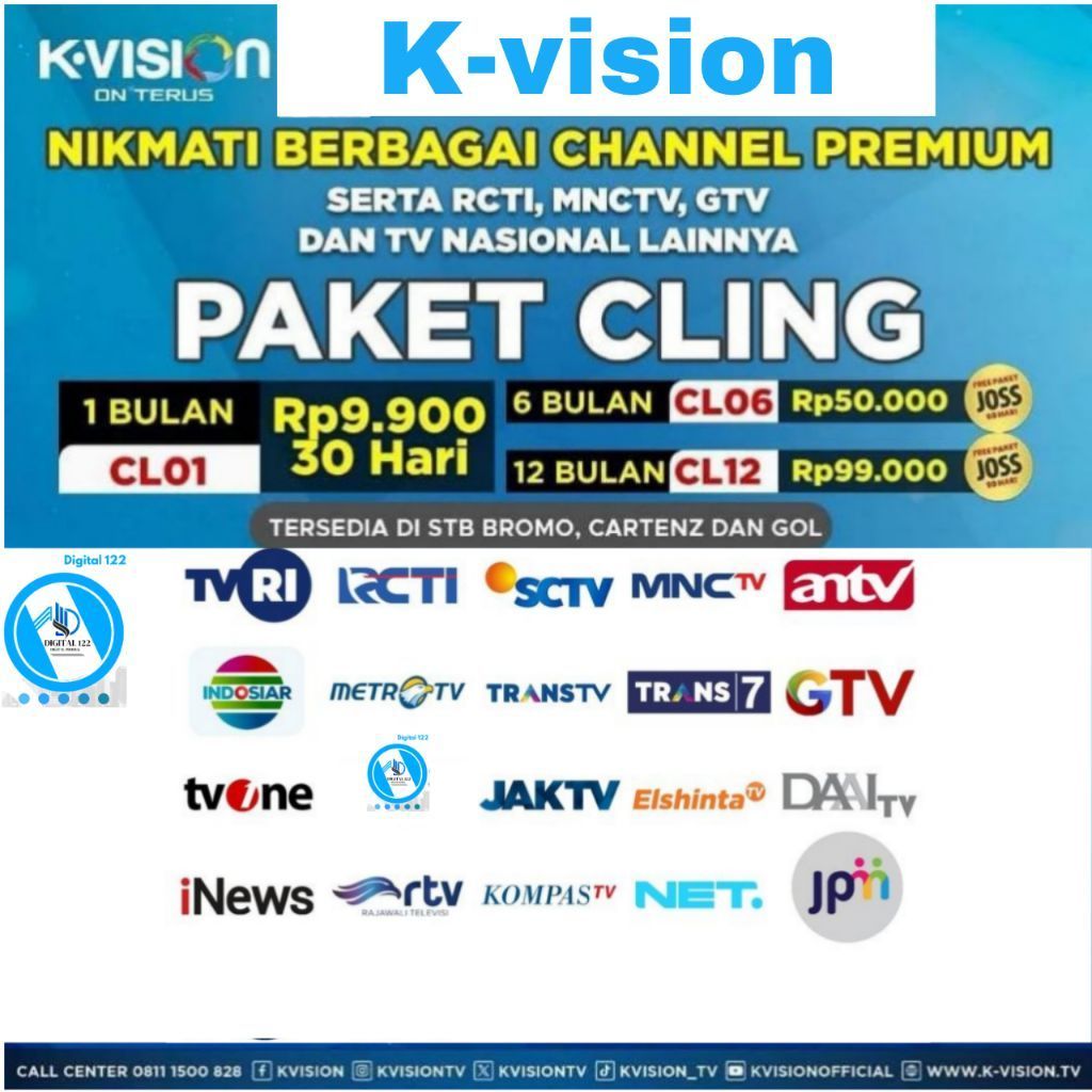 PAKET TV CLING K VISION LENGKAP PROMO PROSES CEPAT