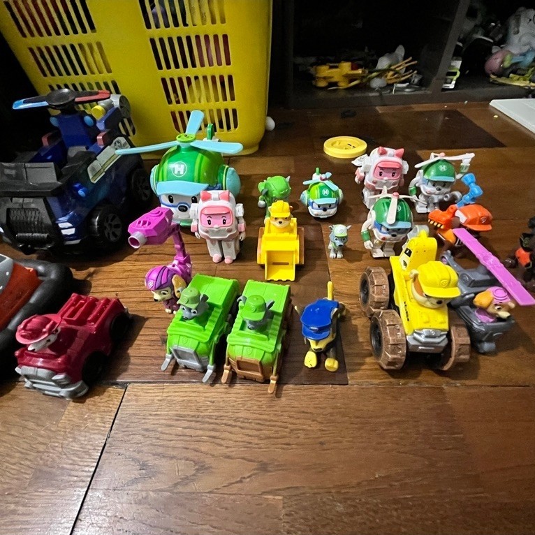 mainan anak paw patrol robo car poli rocky sky ruble heli amber marshal action figure spin master be